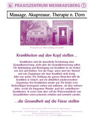 Massage, Akupressur, Therapie n. Dorn - Stiftung Paracelsus heute