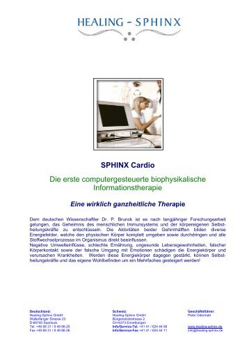 SPHINX Cardio Die erste computergesteuerte ... - Paracelsus