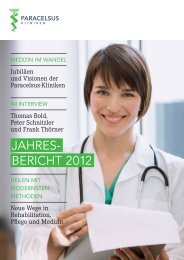 JAHRES- BERICHT 2012 - Paracelsus-Kliniken