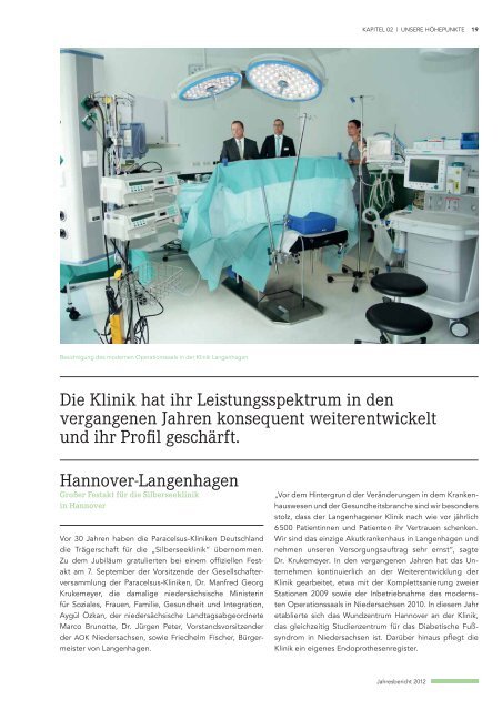 JAHRES- BERICHT 2012 - Paracelsus-Kliniken