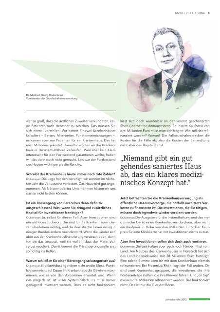 JAHRES- BERICHT 2012 - Paracelsus-Kliniken