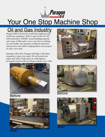 Your One Stop Machine Shop - Paragon D&E