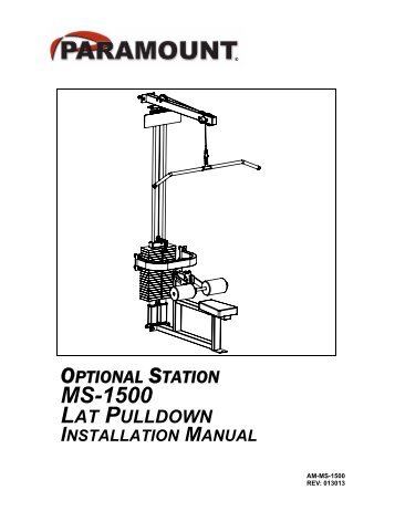 MS-1500 (Lat Pulldown) - Paramount Fitness