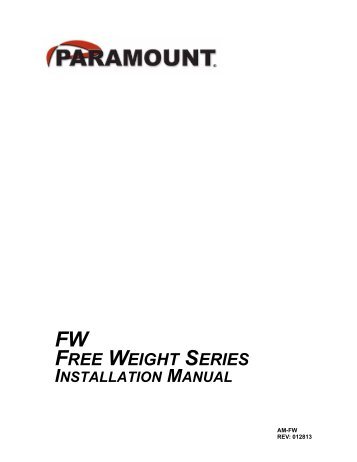 FW General Installation Manual - Paramount Fitness