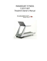7.55 and 7.85 Treadmill User Manual - Paramount Fitness