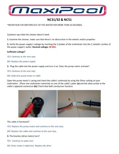 Troubleshooting Guide for the Nitro and ... - Paramount Pools