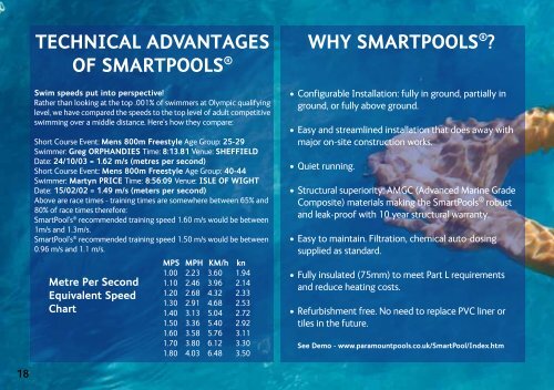 Smartpool® Laminar flow pool UK brochure - Paramount Pools