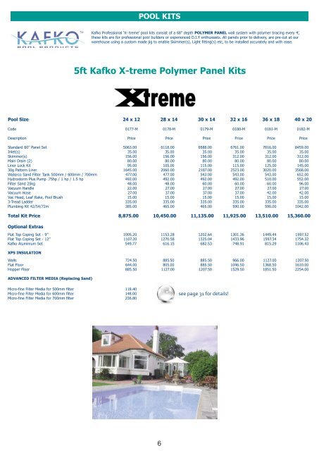 Price List - Paramount Pools