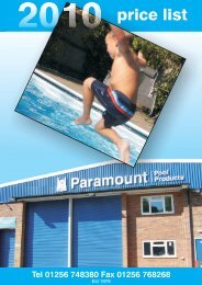 Quick Reference Guide - Paramount Pools