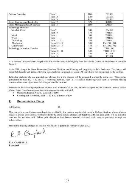 Parents Information Booklet 2012 INDEX - Paraparaumu College