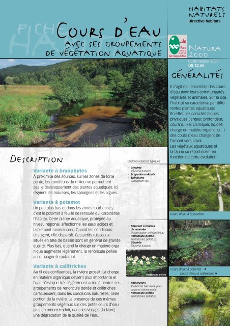 Les cours d'eau - Parc naturel rÃ©gional des Vosges du Nord