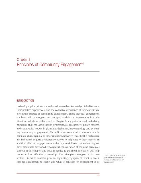 Principles of Community Engagement (Second Edition)