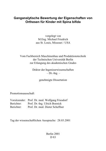 Ganganalytische Bewertung der Eigenschaften von Orthesen für ...