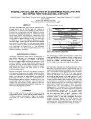 INVESTIGATION OF LASER ABLATION OF SILICON NITRIDE ... - Parc