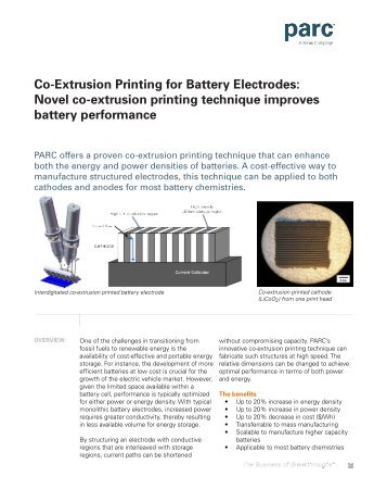 Co-Extrusion Printing for Battery Electrodes: Novel co ... - Parc