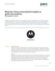Case Study Motorola: Using conversational insights to guide ... - Parc