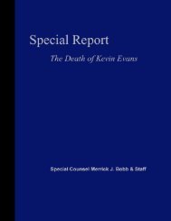 Special Report on the Death of Kevin Evans - Police Assessment ...