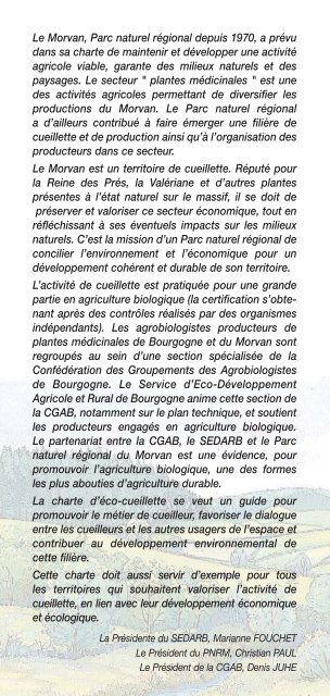 Charte Eco-cueillette - Parc naturel rÃ©gional du Morvan