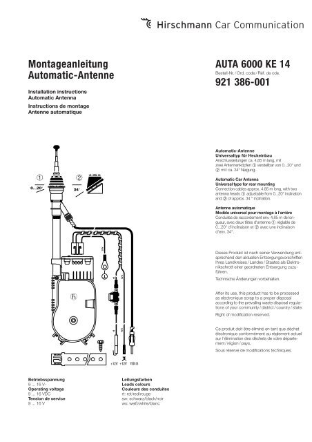 921 386-001 - Hirschmann Car Communication