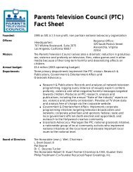 PTC Fact Sheet - Parents Television Council