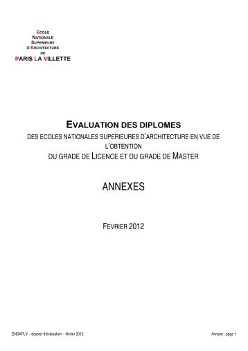 Dossier general ENSAPLV ANNEXES.pdf - Ecole Nationale ...