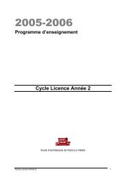 Cycle Licence AnnÃ©e 2 - Ecole Nationale SupÃ©rieure d'Architecture ...