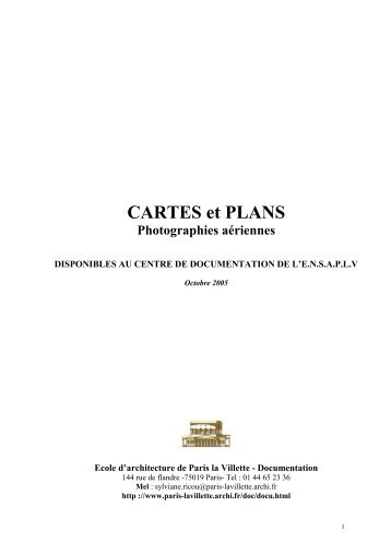 CARTES et PLANS - Ecole Nationale SupÃ©rieure d'Architecture de ...