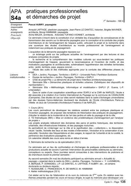 Programme d'enseignement - Ecole Nationale SupÃ©rieure d ...