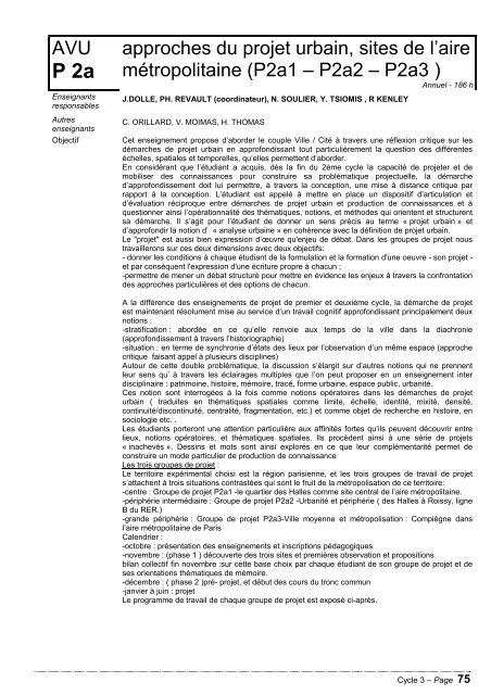 Programme d'enseignement - Ecole Nationale SupÃ©rieure d ...