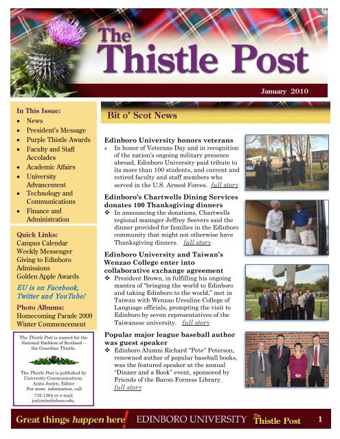 Bit o' Scot News - Edinboro University