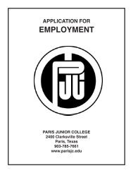 Download PJC's Application For Employment - Paris Junior College