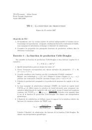 TD 1 - La fonction de production - Paris School of Economics