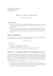 TD 2 - Le choix du producteur - Paris School of Economics