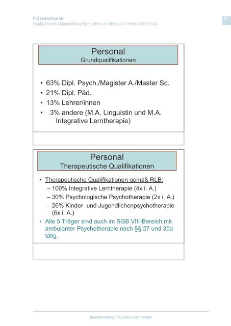 Qualitätsdialog Integrative Lerntherapie - Der Paritätische Berlin