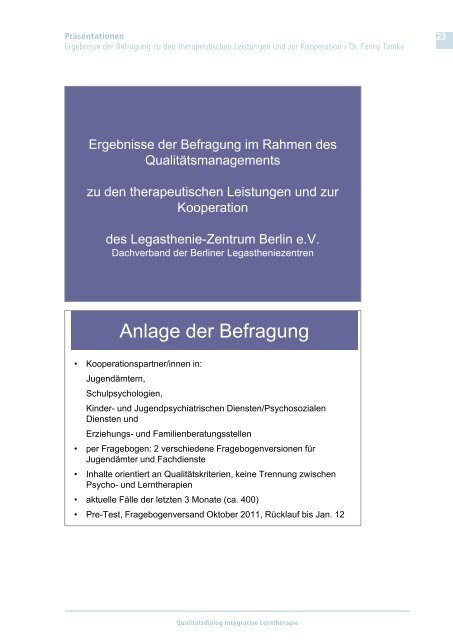 Qualitätsdialog Integrative Lerntherapie - Der Paritätische Berlin
