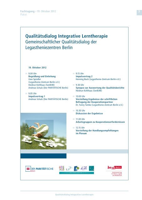 Qualitätsdialog Integrative Lerntherapie - Der Paritätische Berlin