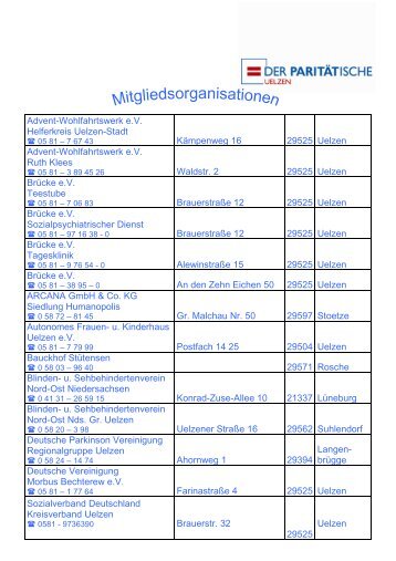 Mitgliedsorganisationen - Landesverband ParitÃ¤tischer ...