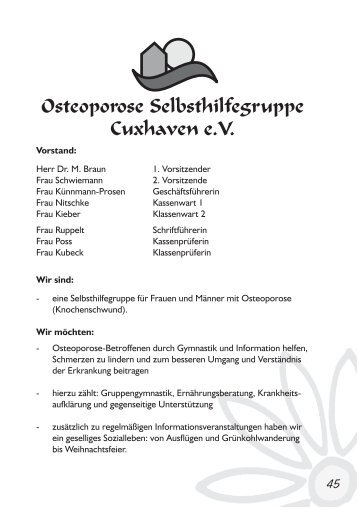 Osteoporose Selbsthilfegruppe Cuxhaven e.V.