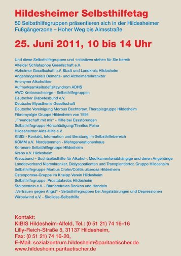 Hildesheimer Selbsthilfetag 25. Juni 2011, 10 bis 14 Uhr