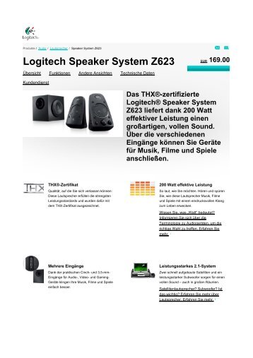 Logitech Speaker System Z623 - 1000 Ordi