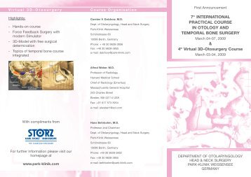 7th INTERNATIONAL PRACTICAL COURSE IN OTOLOGY AND ...