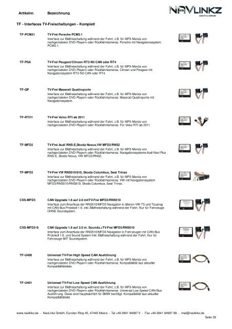 Inhaltsverzeichnis Produktkatalog - parkeersensoren.com