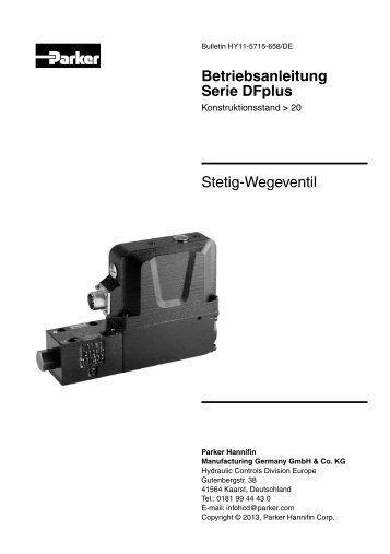 Stetig-Wegeventil Betriebsanleitung Serie DFplus - Parker