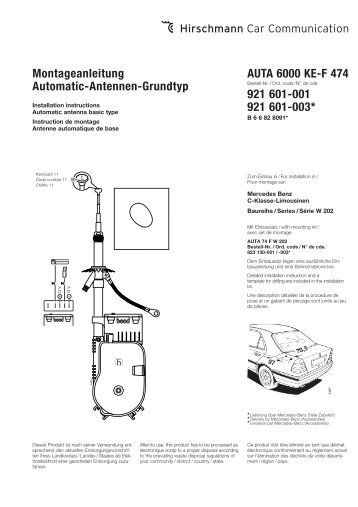 Montageanleitung Automatic-Antennen-Grundtyp AUTA 6000 KE-F ...