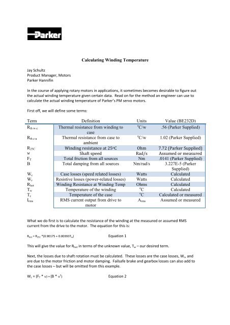 Winding Temperature Rise Formula Calculating Winding Temperature