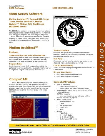 6000 Series Software Motion ArchitectTM CompuCAM - Compumotor