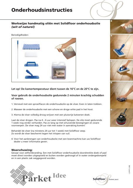 Woca olie onderhoud. - Parket Idee