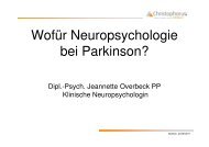 Psych. Jeannette Overbeck WofÃ¼r Neuropsychologie bei Parkinson?