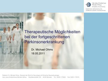 Dr. Michael Ohms Therapeutische MÃ¶glichkeiten bei der ...