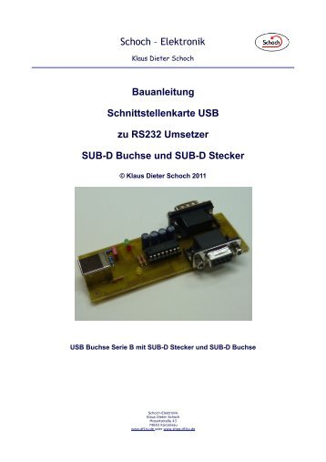 Bauanleitung Schnittstellenkarte USB zu RS232 Umsetzer ... - Df1ty